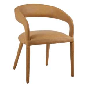 Nolan PU Leather Dining Chair, Tan 