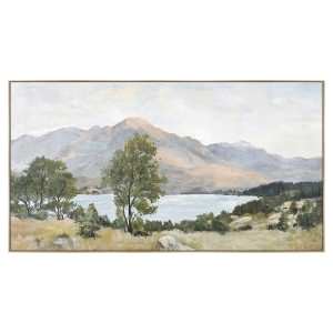"Lakeside Peaks" Framed Canvas Wall Art Painting, 113cm