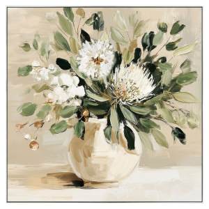 "Earthy Petal Glow" Framed Canvas Wall Art Painting, 73cm, Type B