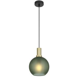 Patino Glass & Iron Pendant Light, Small, Green
