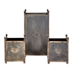 Estate Antique Iron Planters, Set of 3