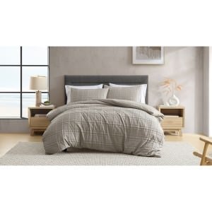 Ardor Leonard Quilt Cover Set, Queen, Mocha