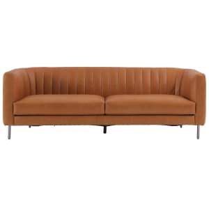 Velluto Premium Top Grain Full Leather Sofa, 3 Seater, Tan