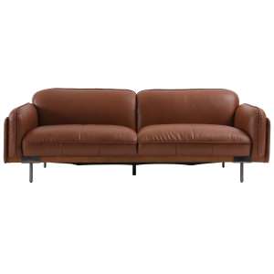 Jorva Premium Top Grain Full Leather Sofa, 3 Seater, Brown