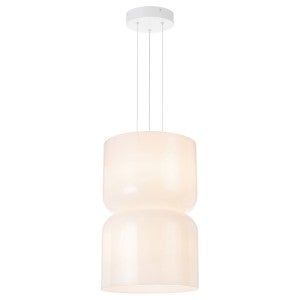 Skapa Glass Dimmable LED Pendant Light, Double Tall Drum