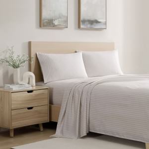 Ardor Finley Stripe Sheet Set, Single, Oatmeal