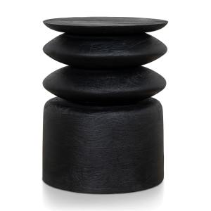 Zavico Mango Wood Round Side Table, Espresso