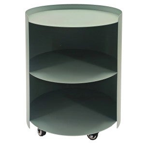 Meravine Iron Round Mobile Side Table, Sage