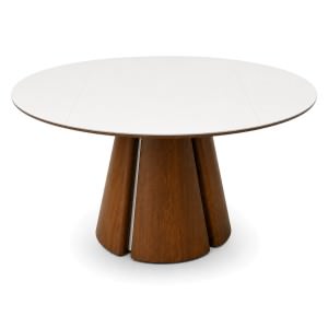 Patricia Oval to Round Extendable Dining Table with Micro Crystal Stone Top, 80-135cm