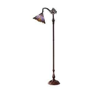 Benita Tiffany Style Stained Glass Downbridge Floor Lamp, Periwinkle