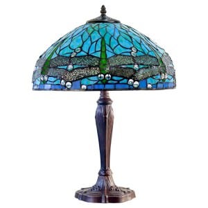 Sylvia Dragonfly Tiffany Style Stained Glass Table Lamp, Large
