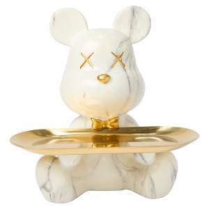 Eloria Jeen Bearbrick Trinket Tray, White / Gold