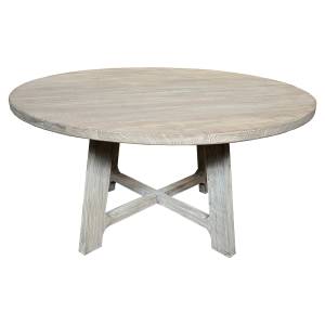 Lavena Recycled Elm Timber Round Dining Table, 150cm