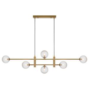 Tyson Glass & Iron Pendant Light, Antique Gold / Clear Prism