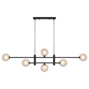 Tyson Glass & Iron Pendant Light, Black / Frost Tear
