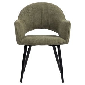 Tulip Fabric Dining Chairs, Set of 2, Hunter Green