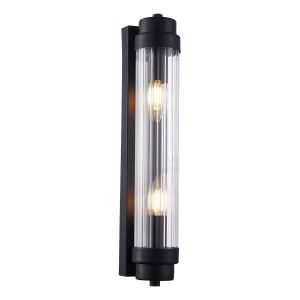 Varillas Glass & Iron Wall Light, Black