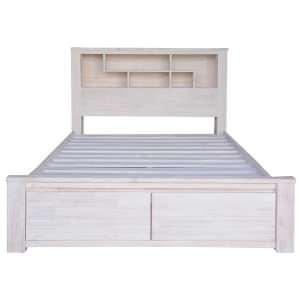 Florida Wooden Bookcase Bed with End Drawers, Queen