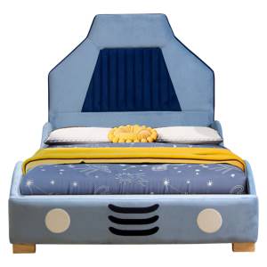 Anderson Velvet Fabric Car Bed, King Single
