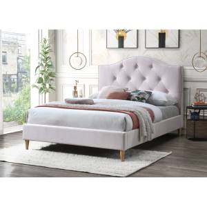 Amaryllis Velvet Fabric Platform Bed, Single