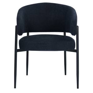 Carson Fabric & Steel Dining Chair, Black
