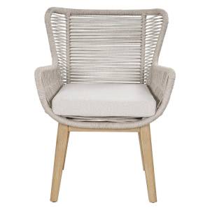 Walmer Rope & Eucalyptus Timber Outdoor Dining Chair, Beige / White Wash