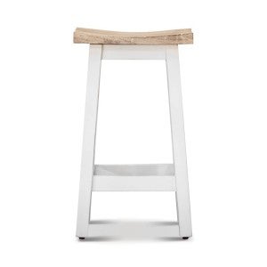 Osaka Mango Wood Kitchen Stool, White Wash / Distressed White