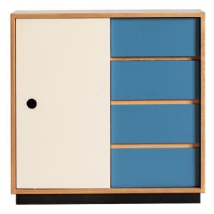 Muko American Cherrywood Modular Storage Cabinet, Sliding Door & Drawers