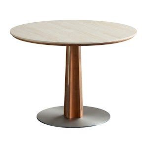 Mies American Cherrywood Round Dining Table, Sintered Stone Top, 95cm