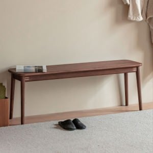 Nua American Walnut Timber Dining Bench, 110cm