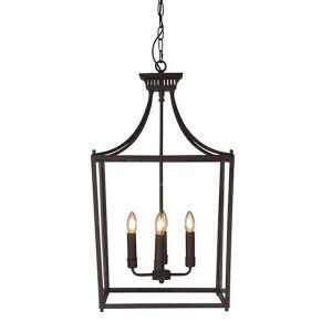 Nuit Iron & Glass Lantern Chandelier