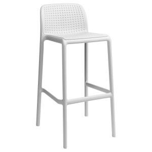 Bora Italian Made Commercial Grade Stackable Indoor / Outdoor Bar Stool, White
