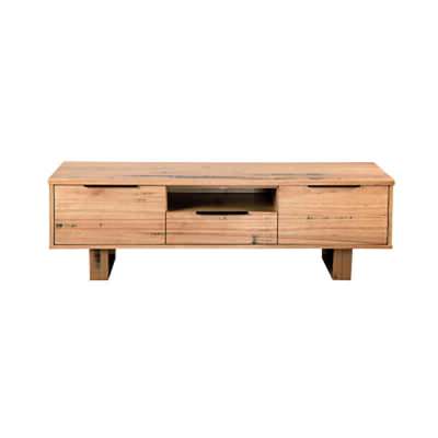 Ari Hardwood Timber 2 Door 1 Drawer TV Unit, 165cm, Natural