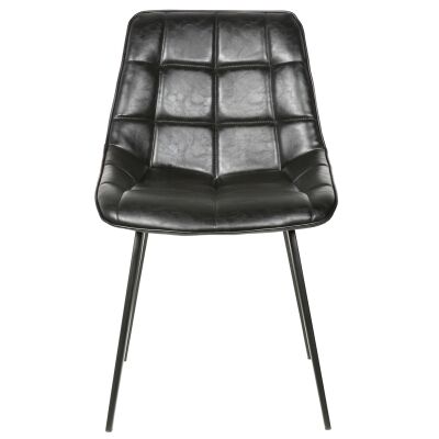 Nantes Faux Leather Dining Chair, Black