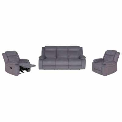 Lucca 3 Piece Fabric Home Theatre Recliner Sofa Set, 3+1+1 Seater