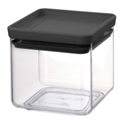 Brabantia Stackable Square Canister, Dark Grey Lid, 700ml