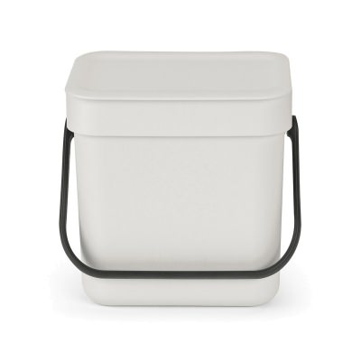 Brabantia Sort & Go Waste Bin, 3 Litre, Light Grey