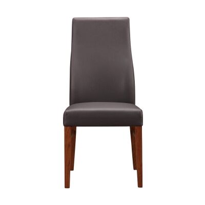 Tyrion Leather Dining Chair, Brown / Blackwood