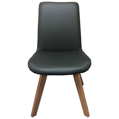Nook Leather Swivel Dining Chair, Black / Natural