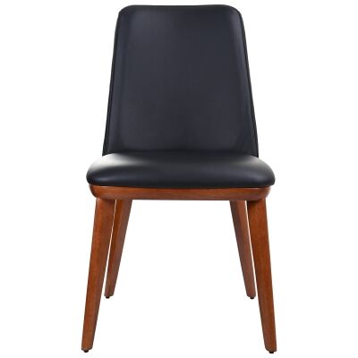 Benato Leather Dining Chair, Black / Blackwood