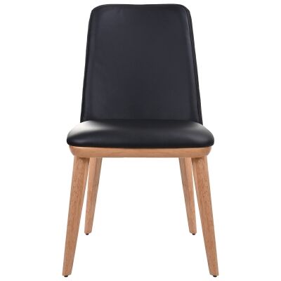 Benato Leather Dining Chair, Black / Natural