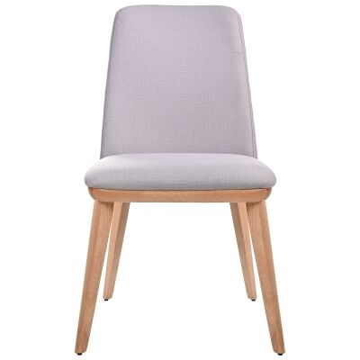 Benato Fabric Dining Chair, Silver Grey / Natural