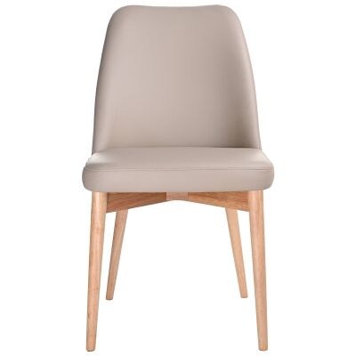 Strano Leather Dining Chair, Light Mocha / Natural