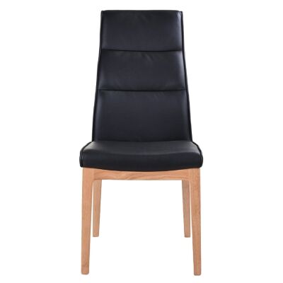 Evoe Leather Dining Chair, Black / Natural
