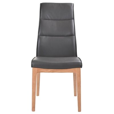 Evoe Leather Dining Chair, Grey / Natural