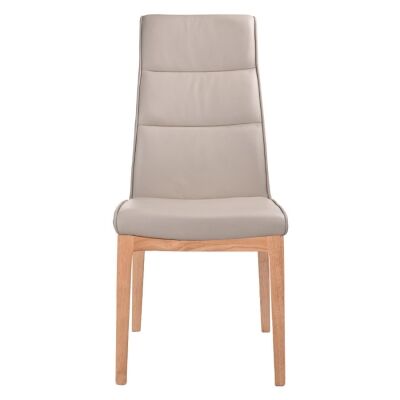 Evoe Leather Dining Chair, Light Mocha / Natural