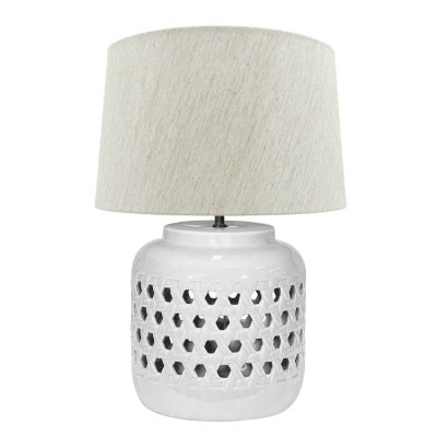 Byron Ceramic Base Table Lamp, White