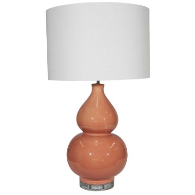 Countess Ceramic Base Table Lamp, Papaya