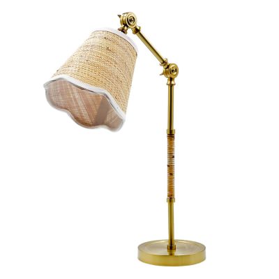 Wallace Metal & Rattan Desk Lamp