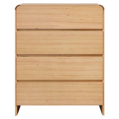 Mira Tasmanian Oak Timber 4 Drawer Tallboy